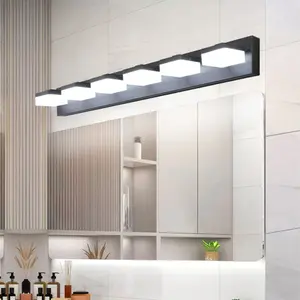 Modern 6-Light Black LED Vanity Mirror Light Fixture