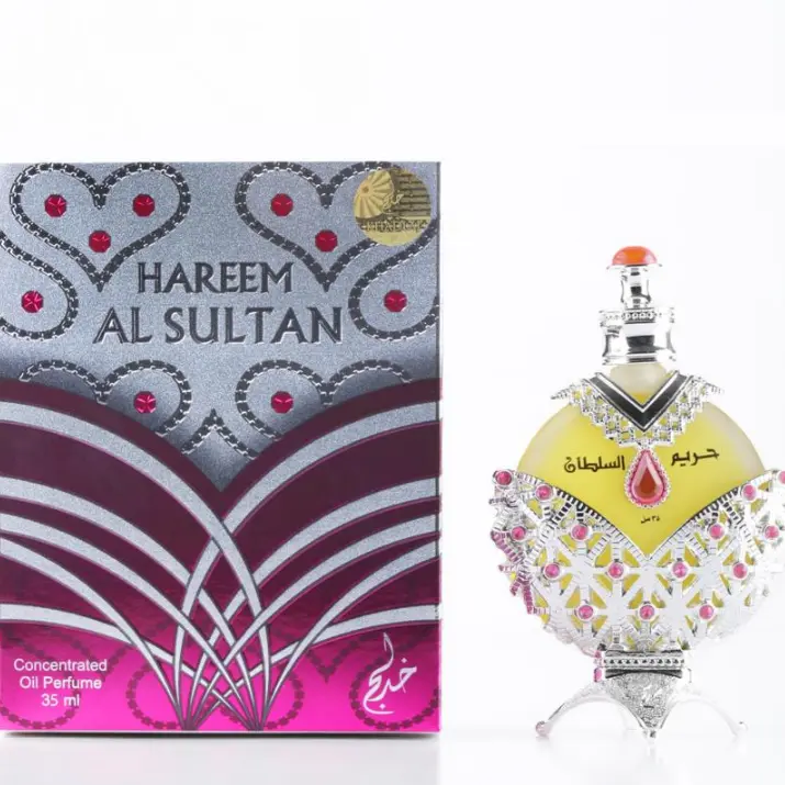 ORIGINAL HAREEM AL SULTAN SILVER OIL CONCENTRATED PERFUME OIL for (women) by KHADLAJ 2 Piece Set (1.18 Ounce Concentrated Perfume Oil + Free 20ml EDP Tester by Khadlaj) LIMITED EDITION Jasmine Cosmetic
