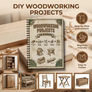 Woodworking Project Plan for Beginners, 8.3*5.5 Inches, Step-By-Step DIY Blueprint, Templates with Dimensions, Practical and Aesthetic Woodwork