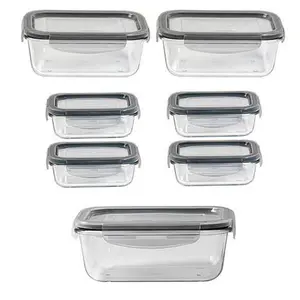 Mason Craft and More 14-Piece Glass Rectangular Food Storage Set