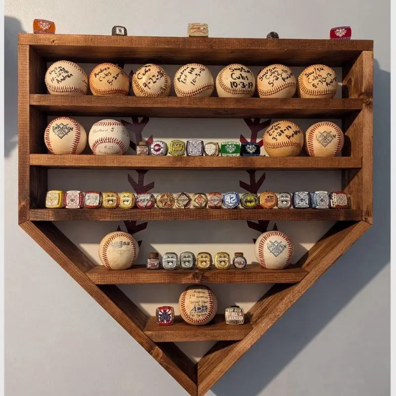 Large Homeplate Ring and Baseball Display