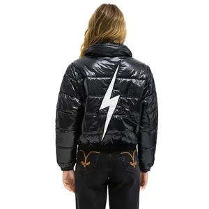 BOLT LUXE APRES PUFFER JACKET - GLOSSY BLACK BOLT LUXE APRES PUFFER JACKET - GLOSSY BLACK