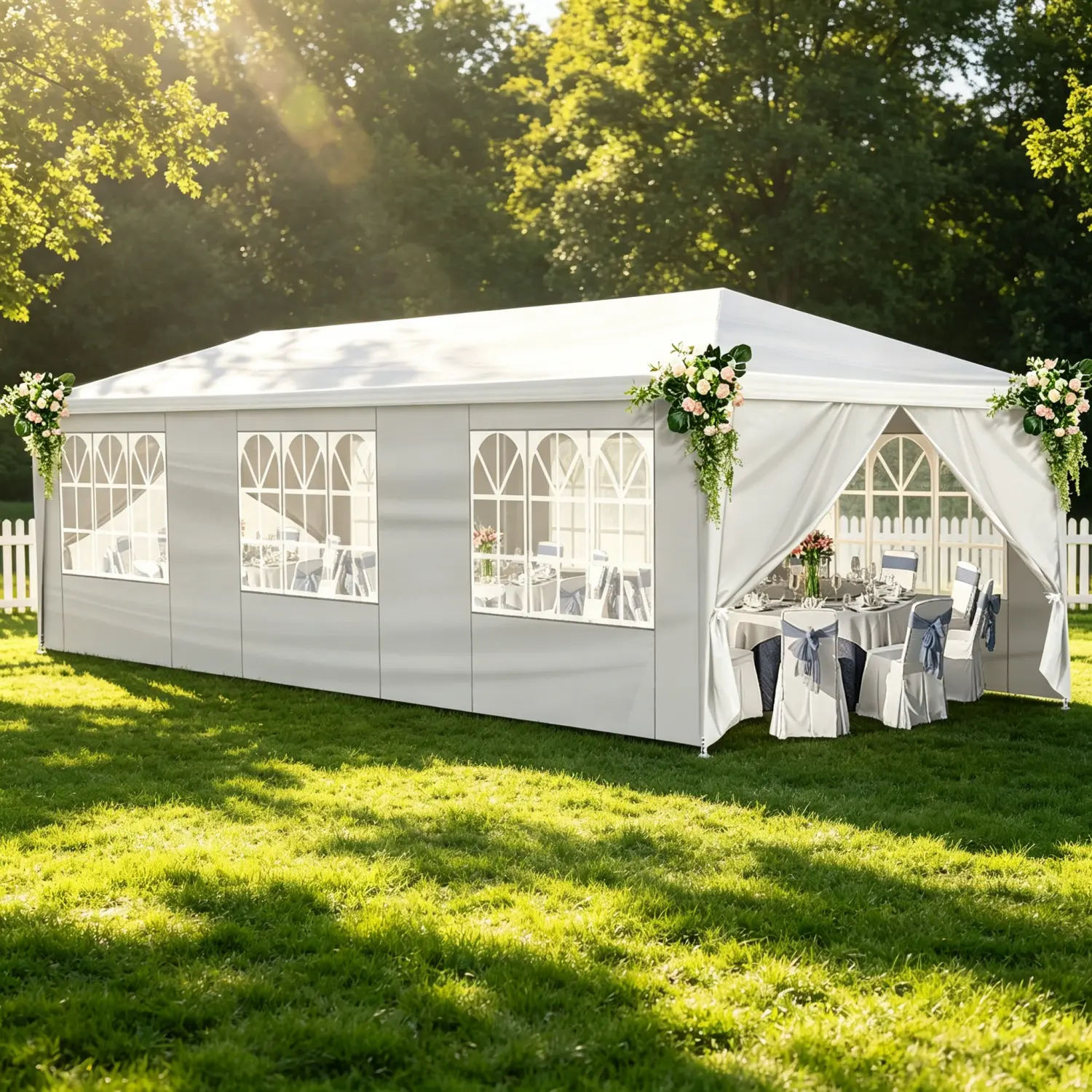 10'x20'/30' Patio Party Tent, Waterproof Outdoor Canopy with Removable Walls for Wedding & Events, Summer Vibes, Dealsforyoudays