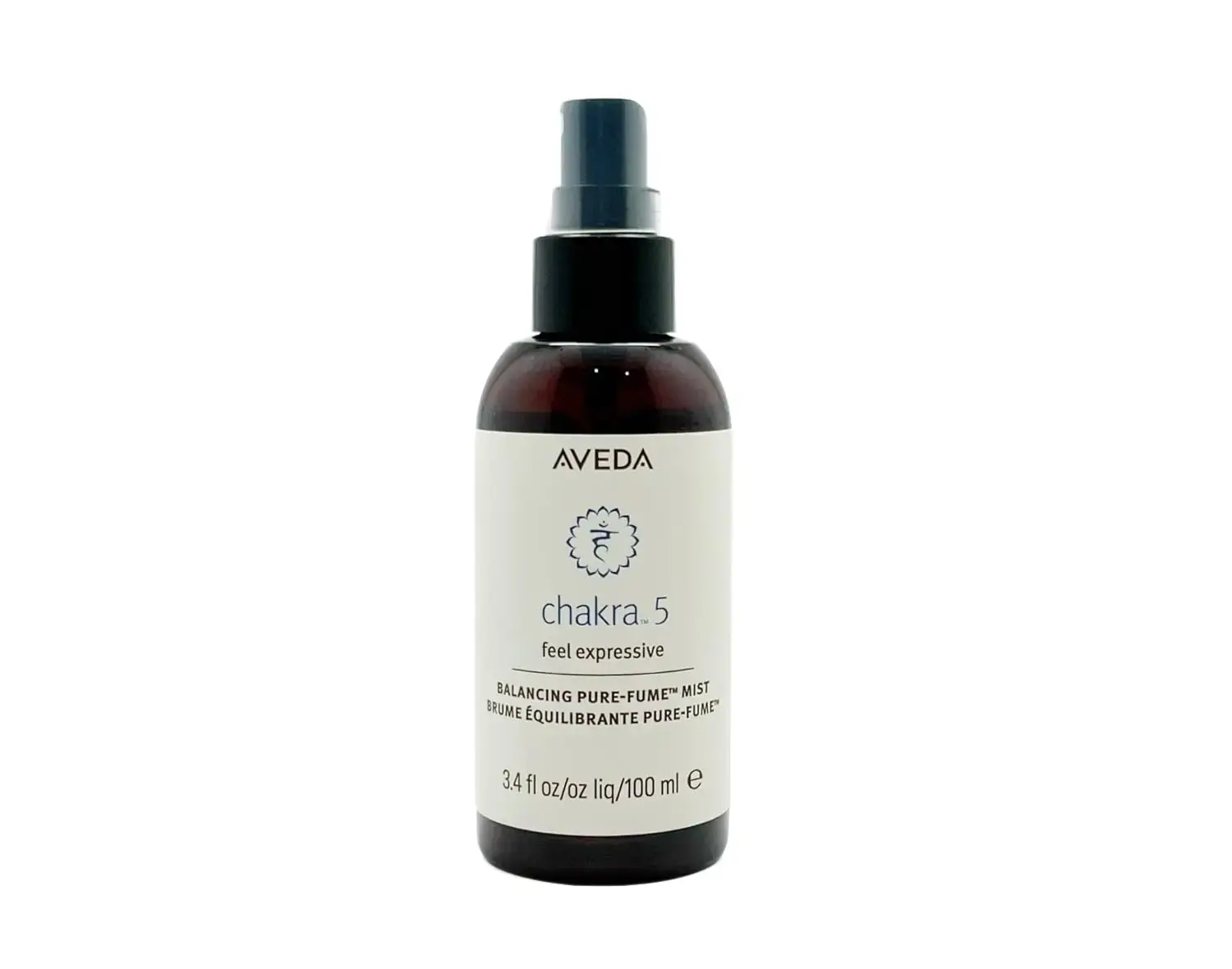 Aveda Chakra 5 Balancing Pure-Fume Mist - Calming Aromatherapy Body Spray with Spearmint, Citrus Scent & Essential Oils, Natural Liquid Formula, Contains Neither Harmful Additives, 3.4 fl oz