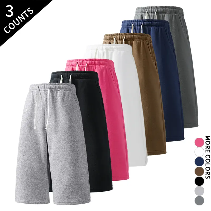 Men's Oversized Wide Leg Sweat Shorts 3 Colors, Breathable, Suitable for Gym, Daily Wear