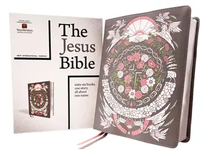 The Jesus Bible Artist Edition, NIV, Leathersoft, Gray Floral, Comfort Print by Passion Publishing||Louie Giglio||Zondervan [Leatherbound Book]