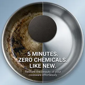 Mineral Sponge for Stainless Steel Cookware, Non-Scratch Abrasive Scrubbing Pad, Eco-Friendly & Odor-Free Scrubber for Pots, Pans and Kitchen Sinks, 5-Inch, Charcoal Grey (4/8/12 Pack)