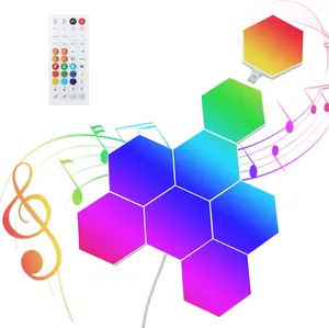 ENATECLITE 8-Pack Hexa Light Panels, RGBIC Hexagon LED Wall Lights,App Smart Home Decor Creative Wall Lights with Music Sync, DIY LED Lights with for Indoor Decor, Gaming Decor,FCC & CE Certified.