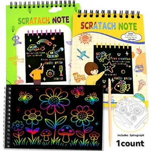 Rainbow Scratch Note,Scratch Art Book, 10 Sheets, 20*14cm, with 1 Wooden Scratch Pen, Creative Birthday & Festival Gift, Party Essential,children's day,back-to-school gift