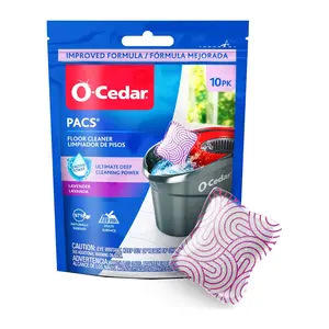 O-Cedar PACS Hard Floor Cleaner, Lavender Scent, 10 Count, Made with 97% Naturally Derived Ingredients, Safe for All Hard Floors, Perfect for Mop Buckets