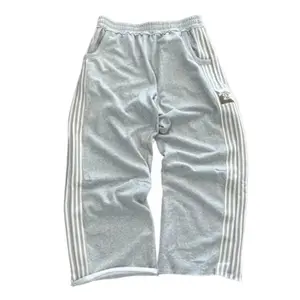 Y2k Embroidered Gray Casual Pants Striped Functional Tactical Functional Baggy Men's Women Premium Jogging Drawstring Sweatpants