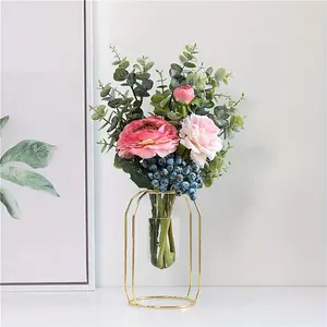 Creative Iron Art Hydroponic Vase, Decorative Line Design Water Culture Plant Holder, Home Decoration, Unique Floral Arrangement Tool