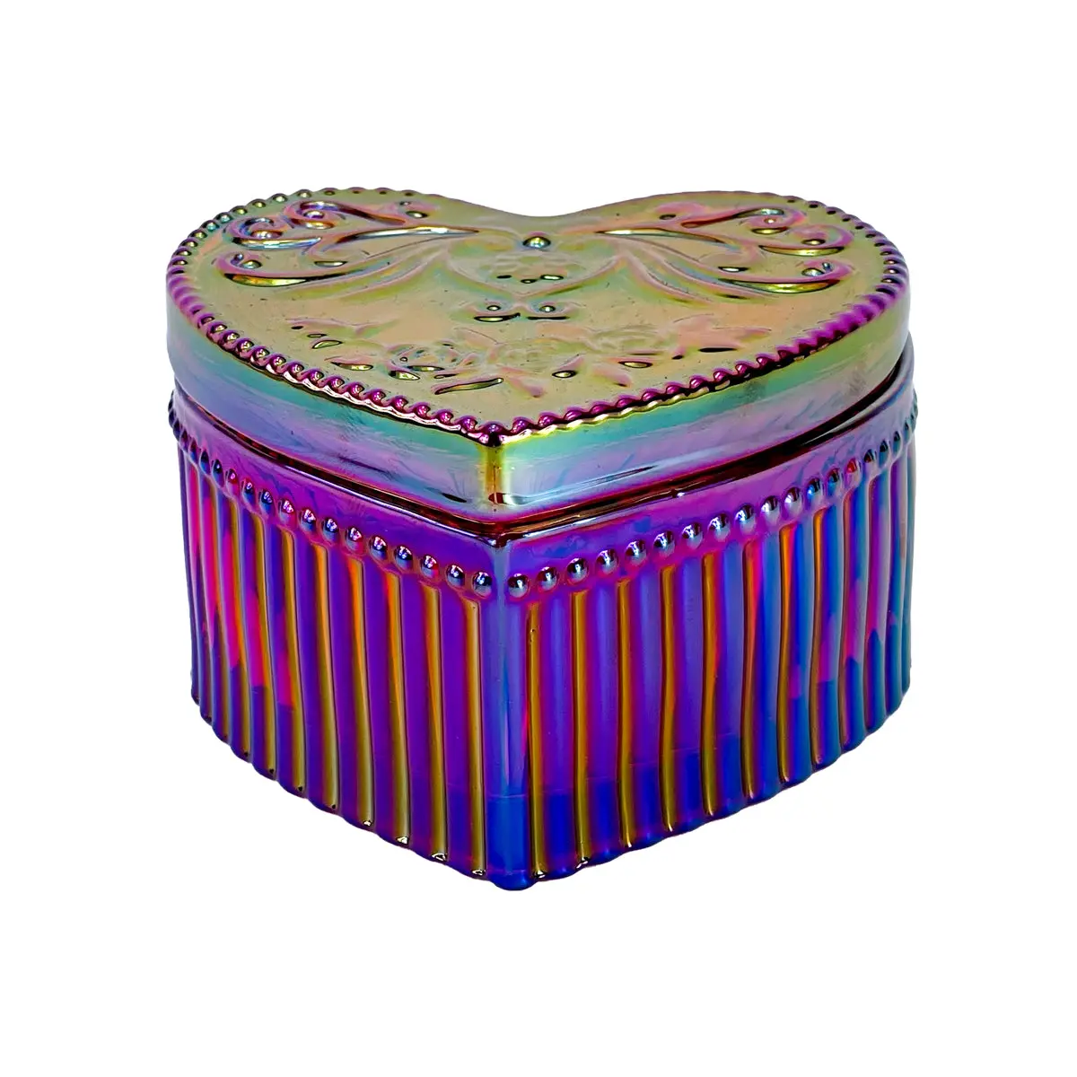 5 Oz Corazon Ruby Iridescent Vessel For Candle Makers