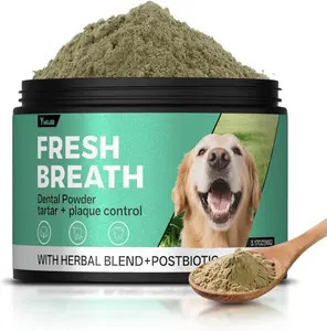Pet Honesty Dental Powder for Dogs - Fresh Breath & Plaque Tartar Removal with Herbal Blend & Postbiotics - Vet-Recommended Oral Care for All Breeds
