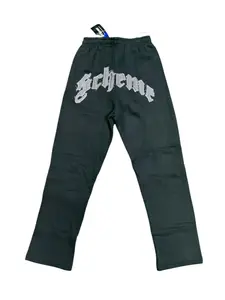 Ladies Distressed Sweatpants  - Black