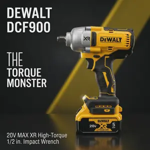 DEWALT DCF900 20V Cordless Impact Wrench, 900Nm Breakaway Torque, 4-Mode Control, 1/2 Friction Ring Anvil, Compact 224mm Length. Ideal for Pro Mechanics, Truck Techs & Contractors. Perfect for Rusted Lug Nuts, Truck Wheels & Heavy-Duty Jobs
