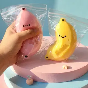 Smile Banana Slow Rebound Stress Relief Toy, Fun Compression Toy, Portable Travel Stress Relief, Soft Cute Adult Stress Relief Toy, Slow Rebound Squishies