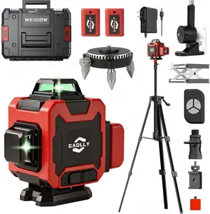 16 Lines Green Laser Level Pro, 4x360° 4D Green Cross Line Professional for Construction, Two 360° Vertical and Two 360° Horizontal Laser Level Pulse Mode and Remote Controller