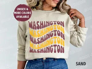 [SALE UP TO 50% + FREE SHIP] Retro Washington Commanders Football Crewneck, Groovy Washington Commanders Football Sweatshirt, Commanders Sweatshirt