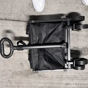 WeCharmer Collapsible Wagon with Tailgate, Wagons Carts Foldable with 350lbs Capacity, Lightweight Portable Utility Folding Wagon Cart for Shopping Camping Sports Garden