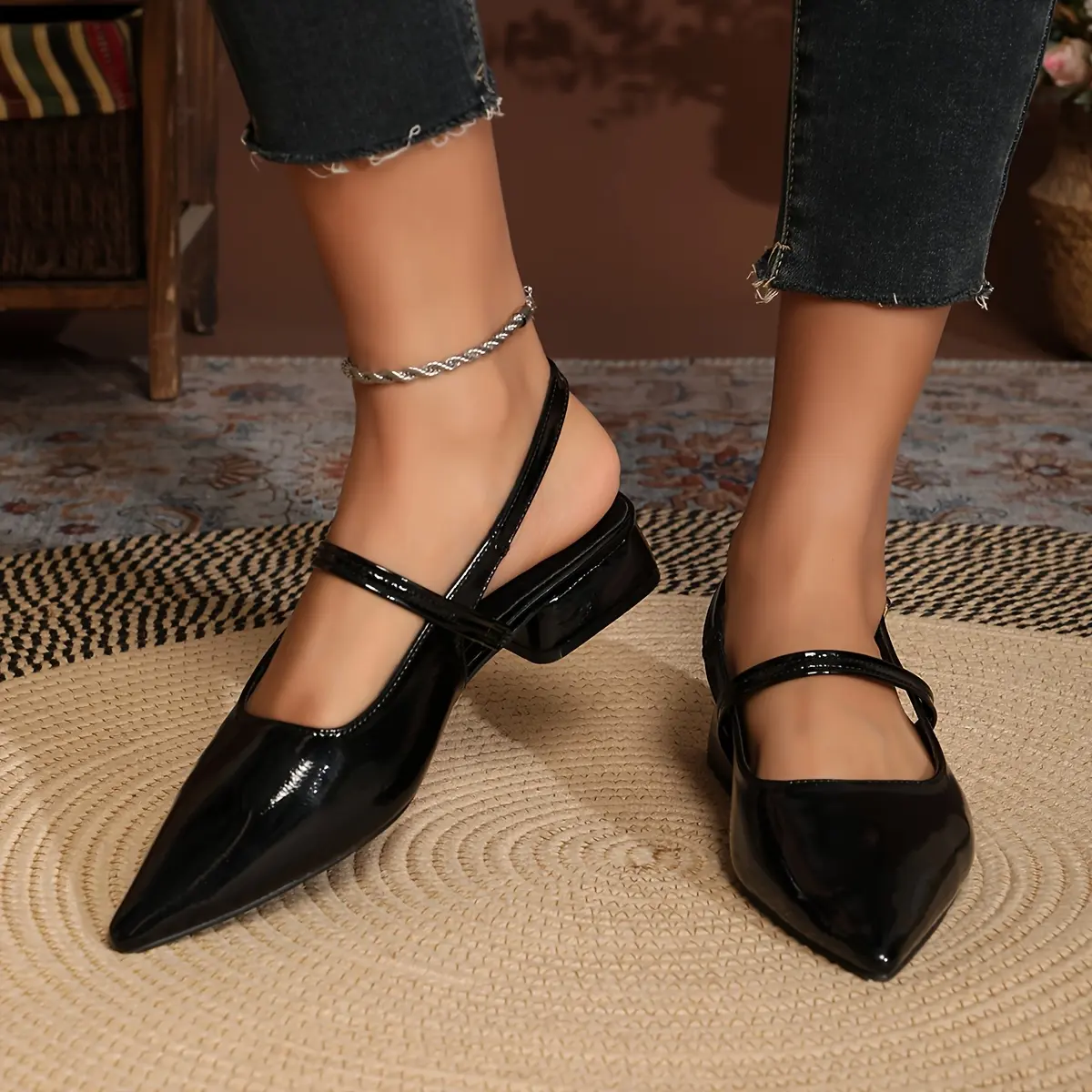 Qibusleen Women'S Casual Pointed Toe Adjustable Strap Buckle Low Heel Pumps Shoes, Black Closed Toe Strappy Pumps, Suitable For Women Comfortable, Casual Party Work Dress Prom Wedding Shoes - TikTok Shop Qibusleen Women'S Casual Pointed Toe Adjustable Strap Buckle Low Heel Pumps Shoes, Black Closed Toe Strappy Pumps, Suitable For Women Comfortable, Casual Party Work Dress Prom Wedding Shoes - TikTok Shop