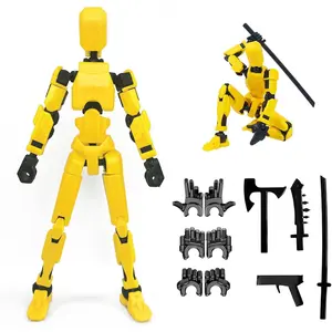 2026 New Assembly Completed-Titan 13 Action Figure,Dummy Robot 13 Action Figures Set,3D Printed Multi-Jointed Action Figures,Nova 13 Action Figure for Collectors Desktop Decorations (Yellow)