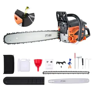 62cc Gas Powered Chainsaw, 3.8 HP, 20-Inch Bar, Portable Outdoor Chainsaw For Wood Cutting And Firewood Processing, Ideal For Tree Felling, Yard Work, Logging, And Home Improvement Projects