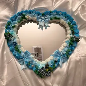 Cake Mirror, Cake Decor, Faux Dessert, Heart Shape Wall Mirror & Handmade Home Decor