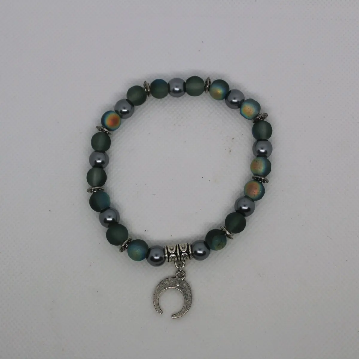Handmade Viking Themed Bracelet in Grey Dark Color