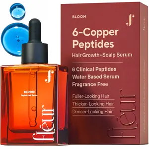 Fleur Bloom Multi-Copper Peptide Hair+Scalp Serum with GHK-cu AHK-cu PAL-AHK for Thicker Stronger Hair Anti Frizz Curl Thickening Essentials Duo 30ml Hair Care Products Hair Ampoule