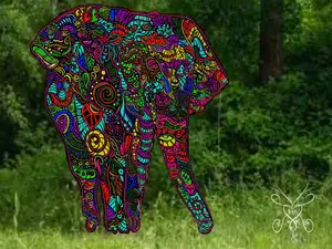 Times Of Elephants 8x11 Digital Print - Colorful Elephant Artwork Inspired by Nature's Harmony and Wonders
