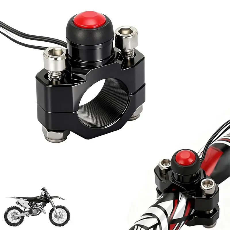 Dirt Bike Engine Stop Start Kill Switch Button CNC with 22mm handlebar Mounting Backplate Universal for Dirt Pit Bike MX Motorcycle Supermoto Racing ATV Quad KAYO Fitment