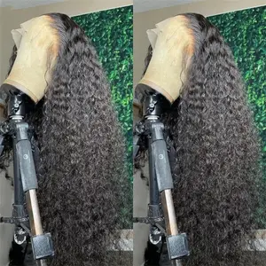 Bling Hair Clearance Sale 13x4 13x6 HD Transparent Lace Wig Deep Wave Brazilian Human Hair Lace Frontal Wig for Women Curly Pre Plucked 30 32 Inches 180% Natural Hairline #SummerVibes