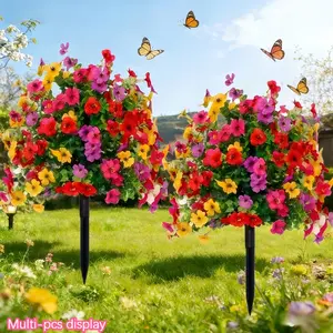 1 Multicolor Mix-and-match Realistic Violet with Indoor and Outdoor Garden Decoration Spring and Summer Holiday Ornaments Mother's Day Anniversary Housewarming Wedding Birthday Party All-season Decoration (excluding Containers), Artificial Flowers.