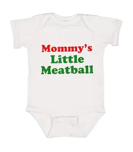 Mommy Little Meatball Onesie, Newborn Outfit, Custom Baby Shower Gift, Funny Baby Bodysuit, Funny Baby Item