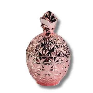 5 oz. Pineapple Candle Jar - Metallic Rose Gold