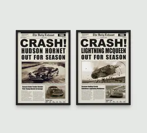 Lightning McQueen Crash Poster | Movie Fan Gifts | Wall Decorations, Poster For Gift Unframed
