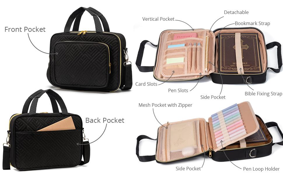 Floe Bible Cover for Women, Large Bible Bag w/ Shoulder Strap, Book Carrying Case with Bible Highlighters & Tabs, Bibles for Women, Bible Study, Bible Journaling & Bible Decorating,   Easter   Christian Gifts