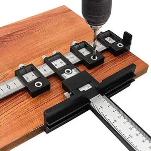 Cabinet Hardware Jig Tool, Adjustable Drill Template for Knob Installation, Metal Material, Perfect for DIY Projects