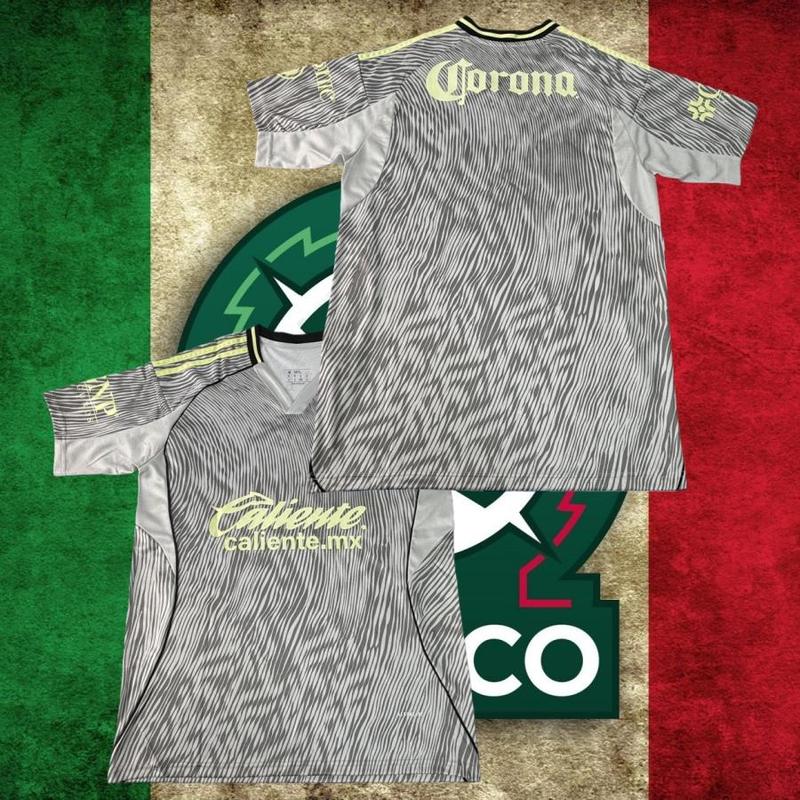 25 26 Mexico LIGA MX Club America Home Yellow Short Sleeve Soccer Jersey Fans Version Breathable