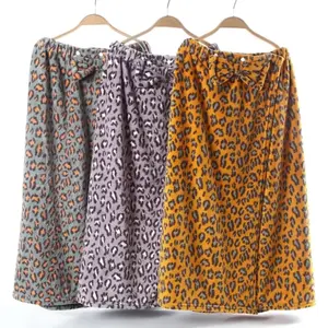 Leopard Print Bath Skirt, 1 Count Soft & Cozy Bath Skirt, Bedroom Loungewear, Bathing Accessories for Home Bathroom, Nightwear