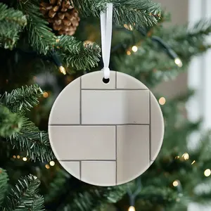 Christmas Ornaments Lv Tile Flooring Floor Tile Gift For Friends Tree Birthday Family Circle New Year X-Mas Acrylic Holiday