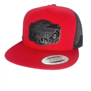 Black Out Series “Mama Tried” Ultra Leather Patch Hat hats  men