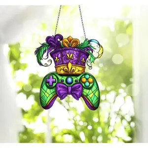 Mardi Gras Game Controller Acrylic Window Hangings, Louisiana Mardi Gras Decor, Mardi Gras Carnival, Louisiana Fleur De Lis Acrylic Decor