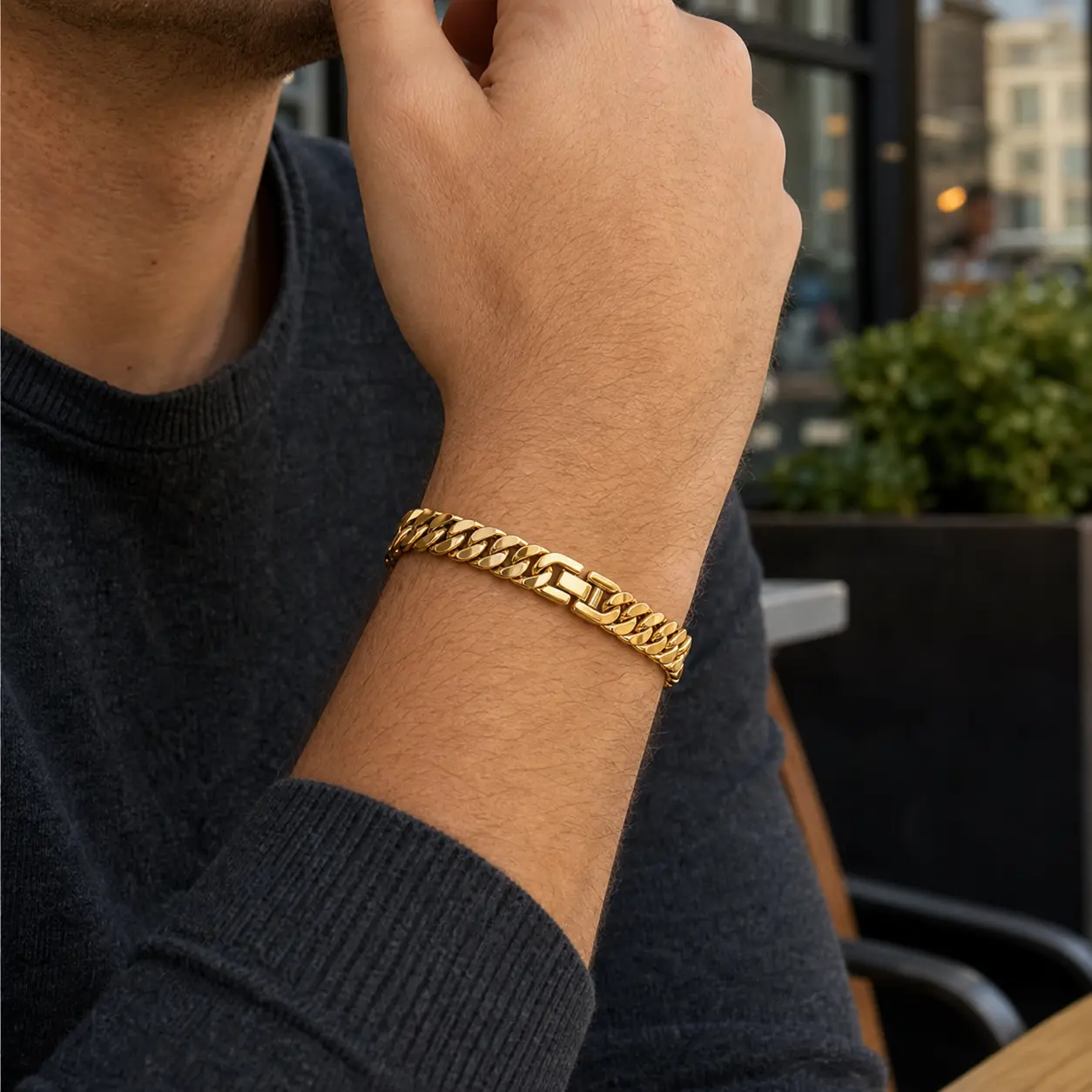 Stainless Steel Franco Link Chain Bracelet |   Waterproof Hip Hop Jewelry