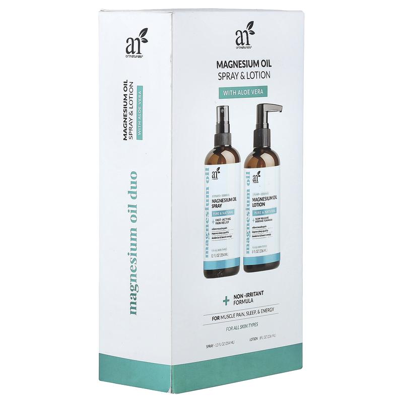 artnaturals Magnesium Oil Spray & Lotion, 2 Piece Set