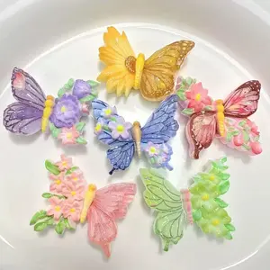 Creative Butterfly Flower Toys for Kids, Handmade Flashing Animal Toys, DIY Shoe Clips, Phone Case Accessories, Hair Clip Material, Decorative Charms, Diy With Charms