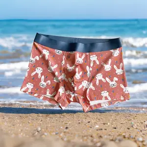 Pink Bunny Zeus Briefs, Funny Men's Boxer Briefs Valentines Day Gift Boyfriend, Men's Underwear, Gift For Husband