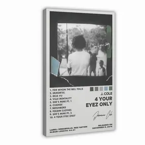 J Cole Poster 4 Your Eyez Only 90s,Painting Print Gift,Artistic Posters,Room Wall Photo Decoration,Ornaments Decoration Y2K Room Wall Decoration