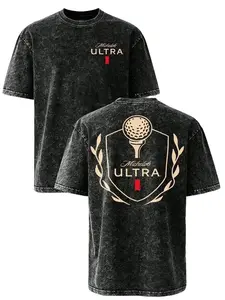 Michelob Ultra Vintage Distressed T-Shirt, Premium Cotton Oversized Graphic Tee for Men, Retro Golf Apparel, Casual Summer Streetwear, Comfort Fit Beer Lover Gift